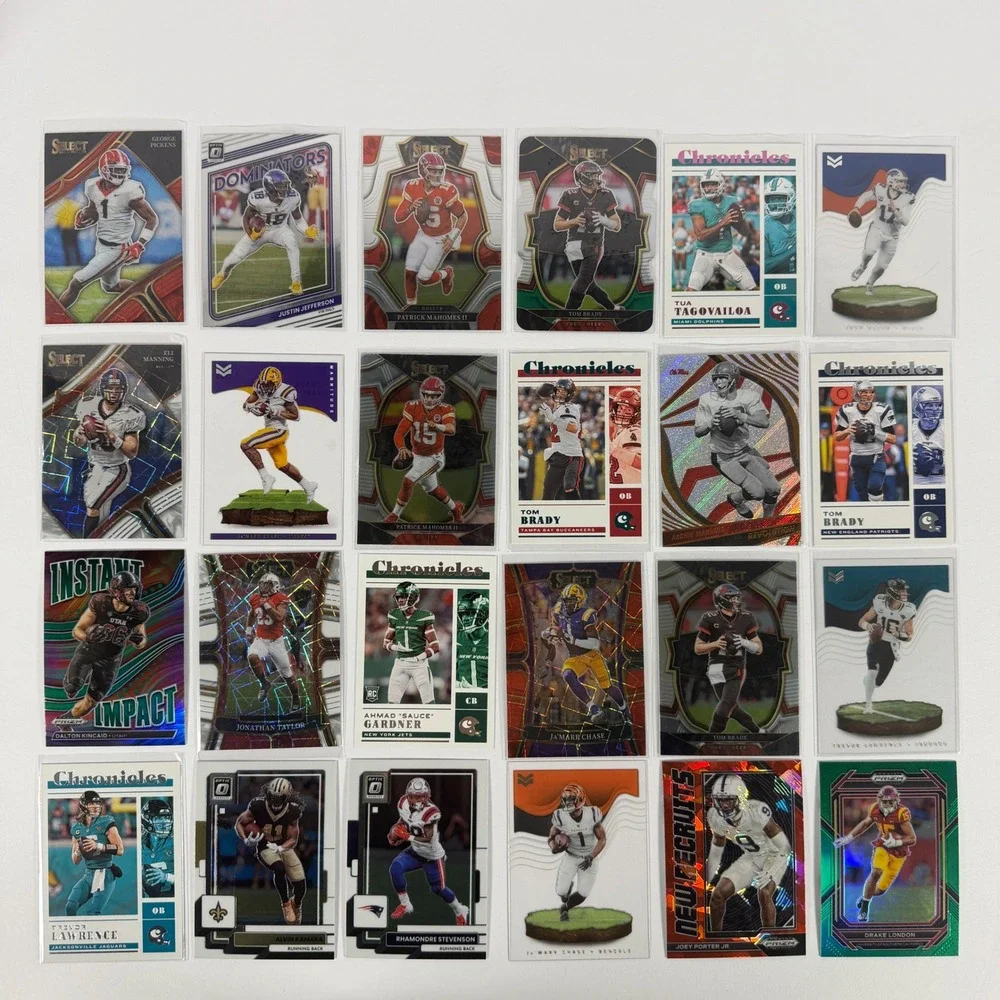 186 Panini Football Card Lot 30 Rookies Select Prizm Optic Mahomes Brady Burrow